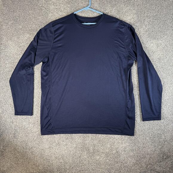 Under Armour HeatGear Shirt Mens XL Navy Long Sleeve Loose Fit Crewneck UNO685 - Picture 1 of 10